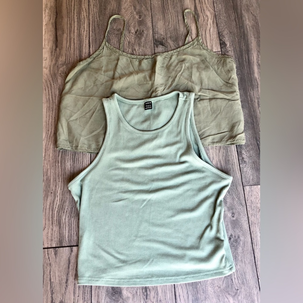 Cropped Tank top and spaghetti strap tops bundle. Shein